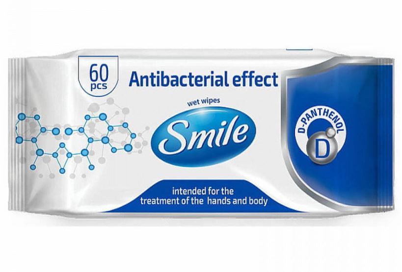 SMILE antibakteriální vlhčené ubrousky 60ks